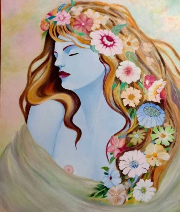 dama mujer sueños flores